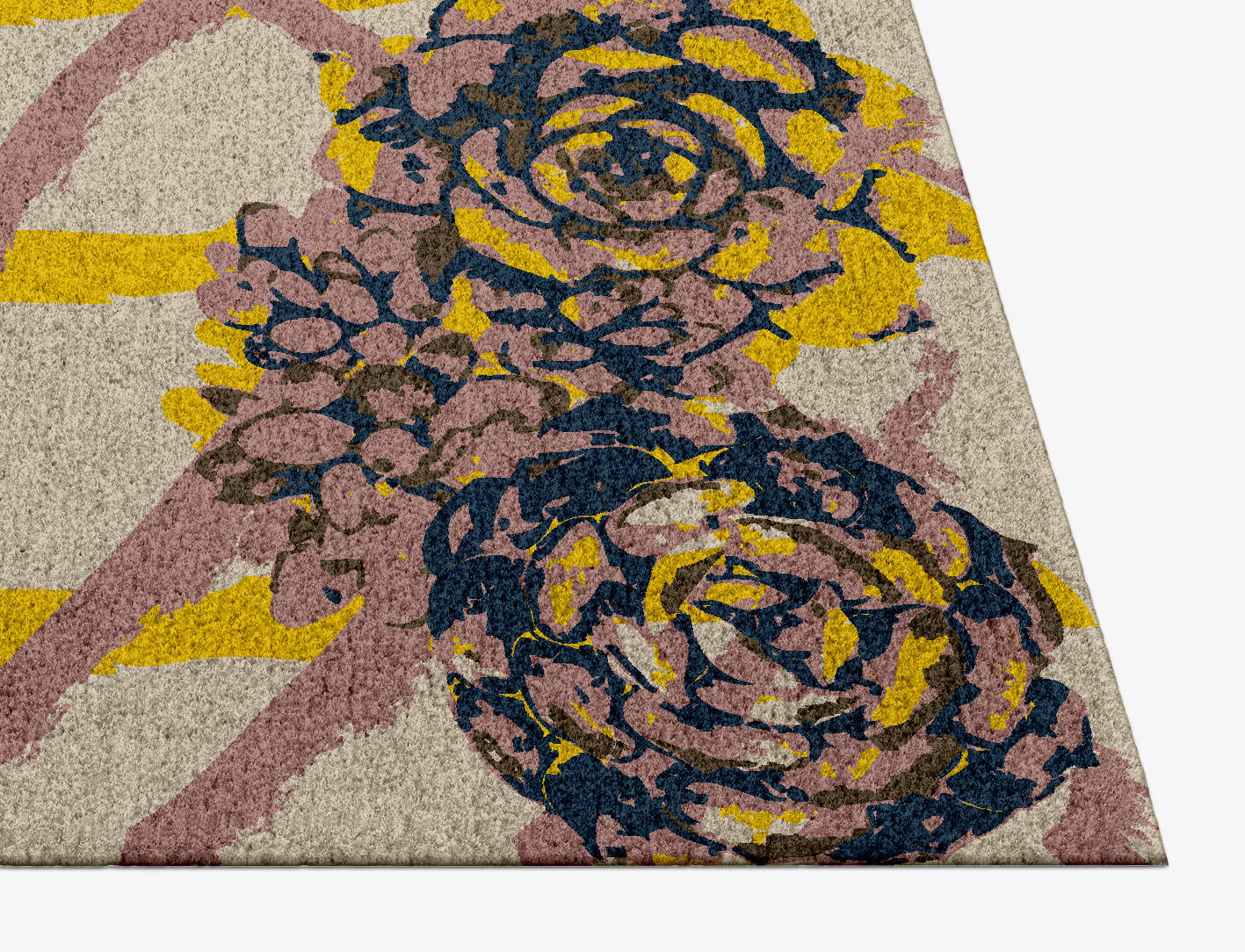 Intaglio Floral Rectangle Hand Knotted Tibetan Wool Custom Rug by Rug Artisan