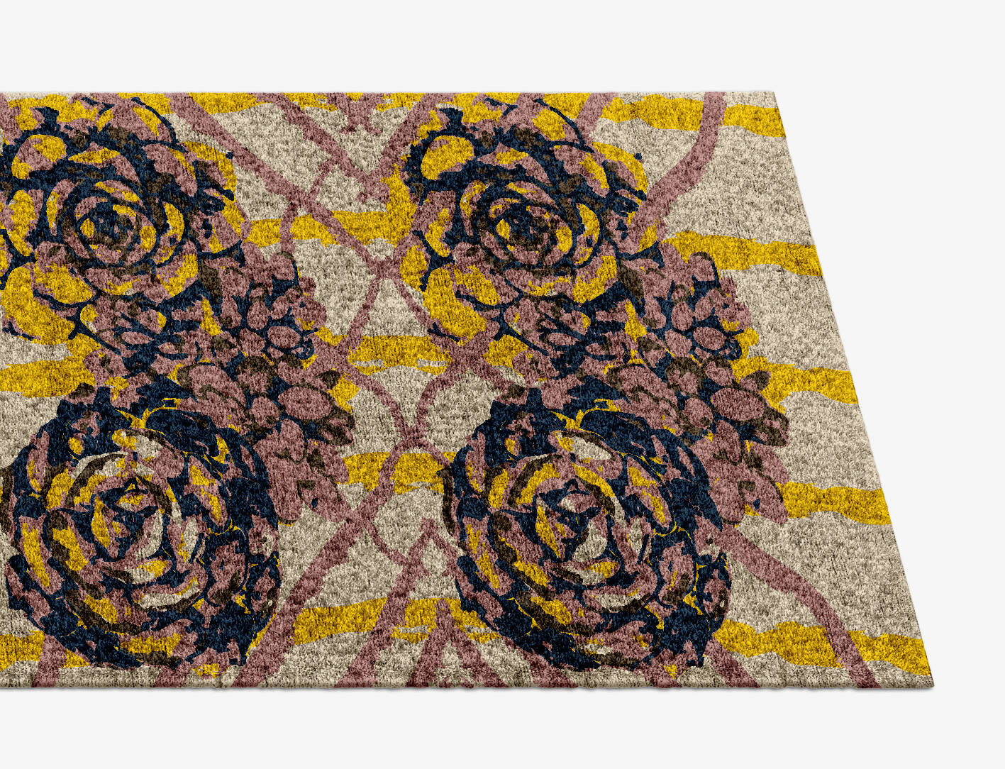 Intaglio Floral Runner Hand Knotted Bamboo Silk Custom Rug by Rug Artisan