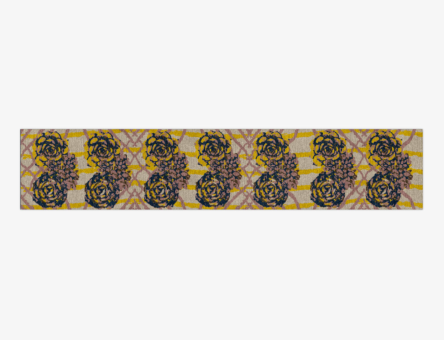 Intaglio Floral Runner Hand Knotted Tibetan Wool Custom Rug by Rug Artisan