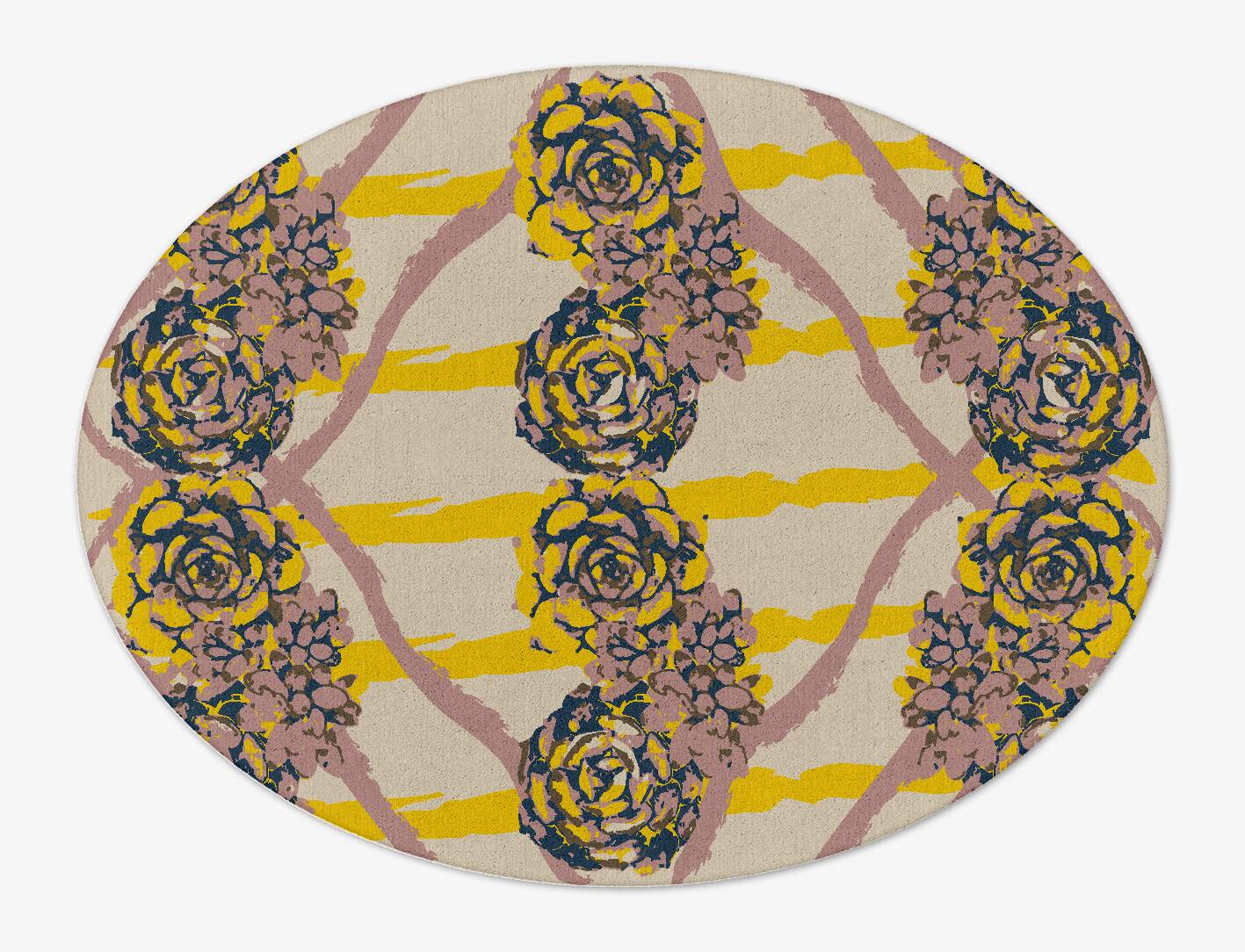 Intaglio Floral Oval Hand Tufted Pure Wool Custom Rug by Rug Artisan