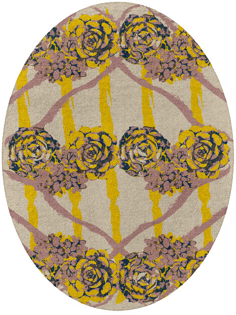 Intaglio Floral Oval Hand Tufted Pure Wool Custom Rug by Rug Artisan