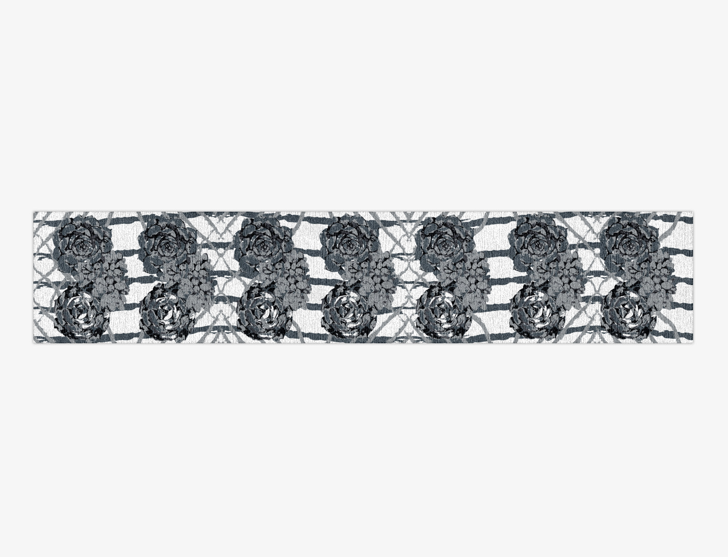 Intaglio Grey Monochrome Runner Hand Knotted Tibetan Wool Custom Rug by Rug Artisan