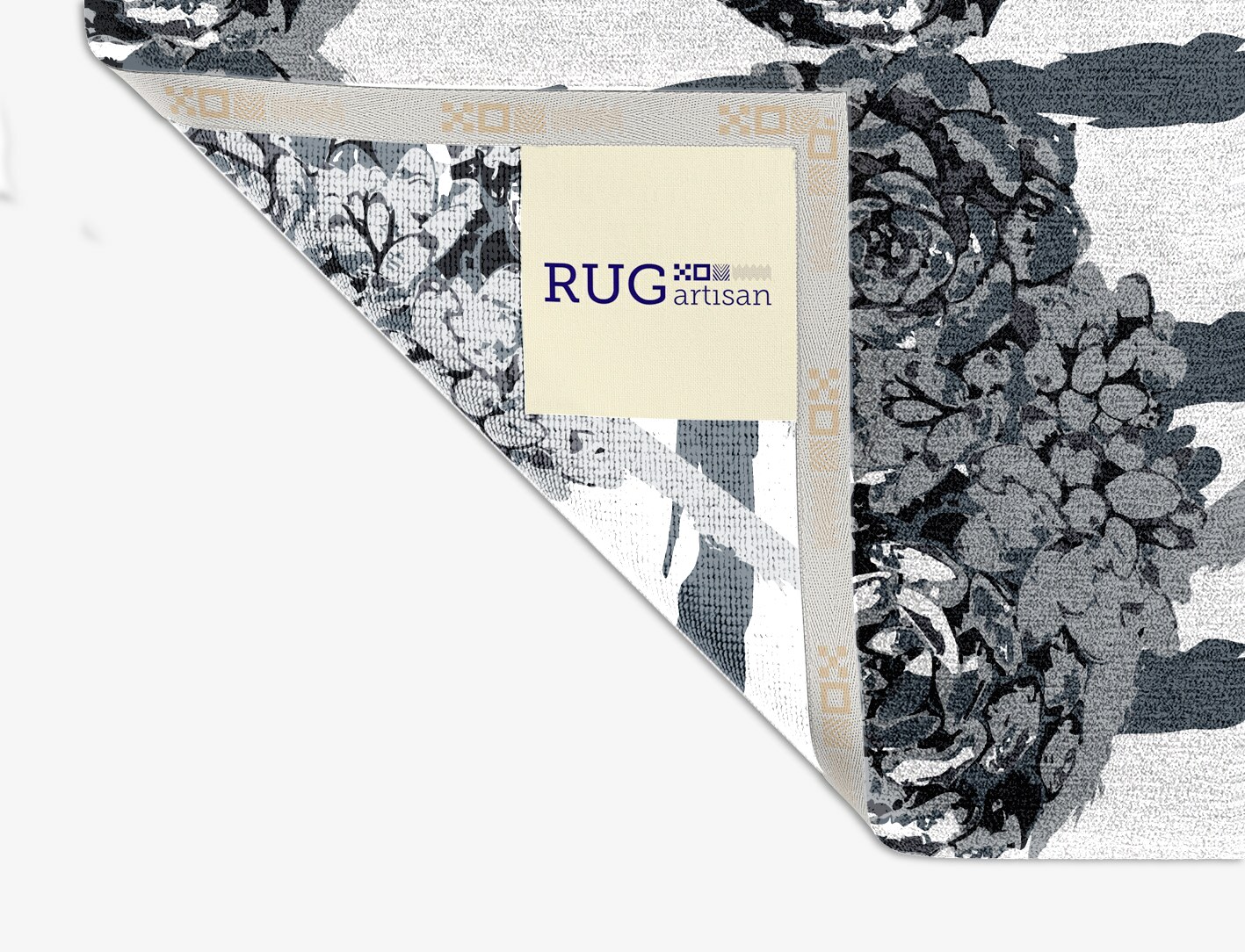 Intaglio Grey Monochrome Square Hand Knotted Tibetan Wool Custom Rug by Rug Artisan