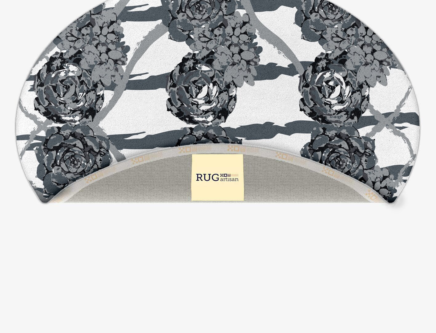 Intaglio Grey Monochrome Oval Hand Tufted Pure Wool Custom Rug by Rug Artisan