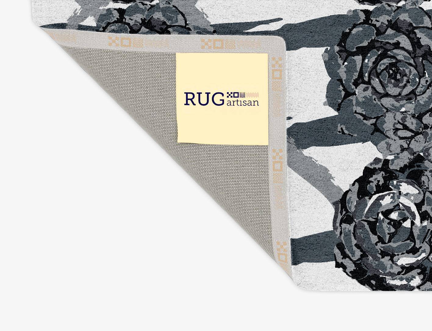 Intaglio Grey Monochrome Rectangle Hand Tufted Pure Wool Custom Rug by Rug Artisan