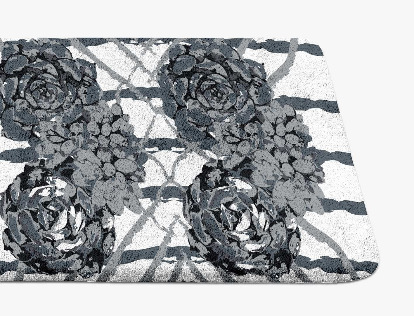 Intaglio Grey Monochrome Runner Hand Tufted Bamboo Silk Custom Rug by Rug Artisan