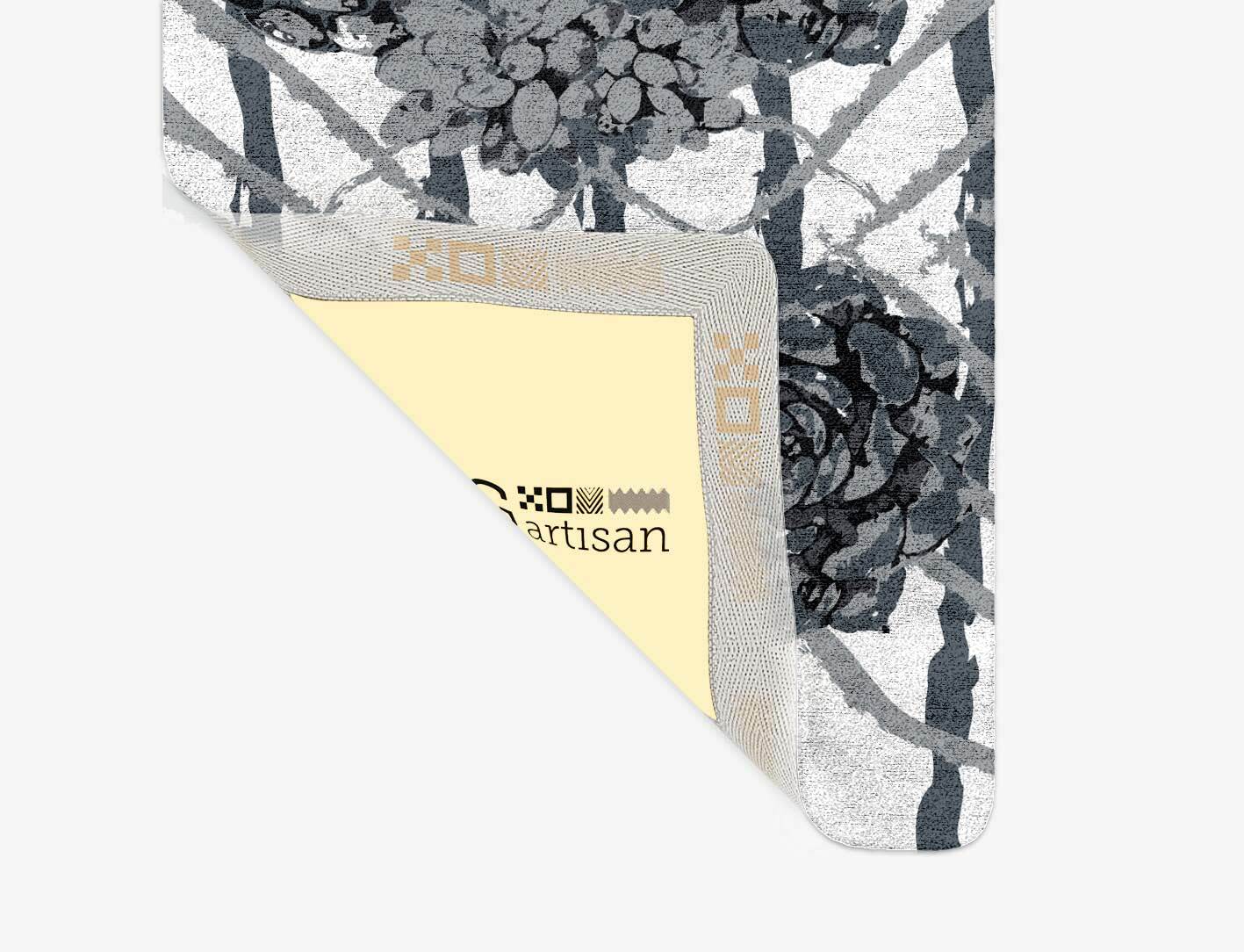 Intaglio Grey Monochrome Runner Hand Tufted Bamboo Silk Custom Rug by Rug Artisan