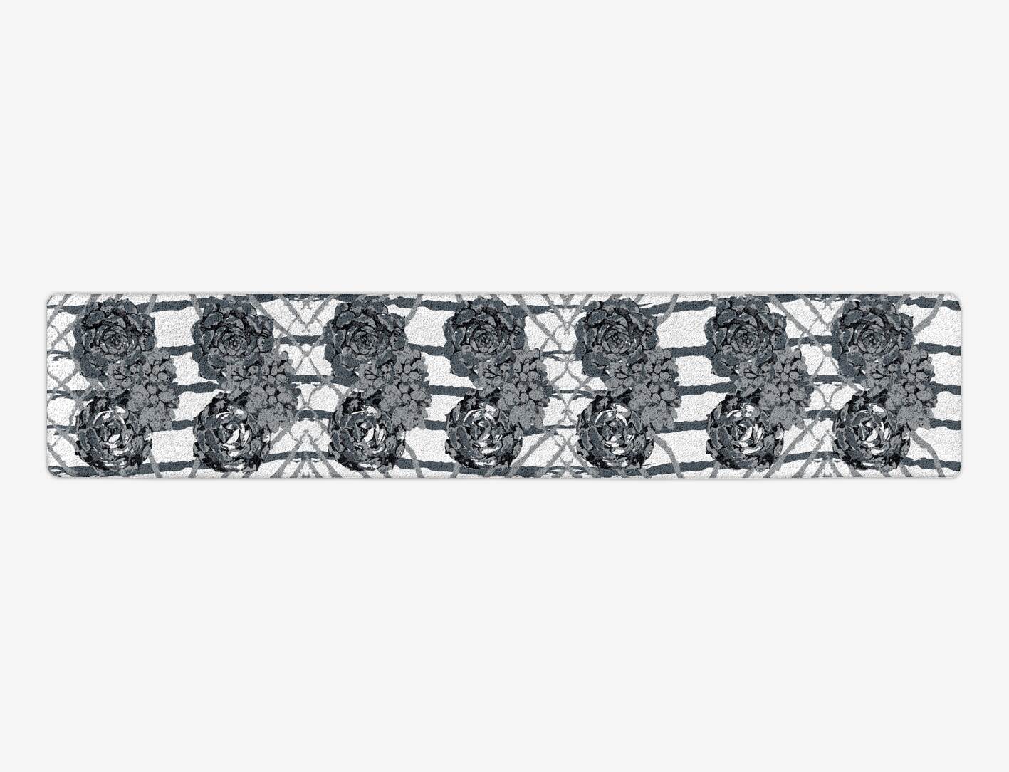 Intaglio Grey Monochrome Runner Hand Tufted Pure Wool Custom Rug by Rug Artisan