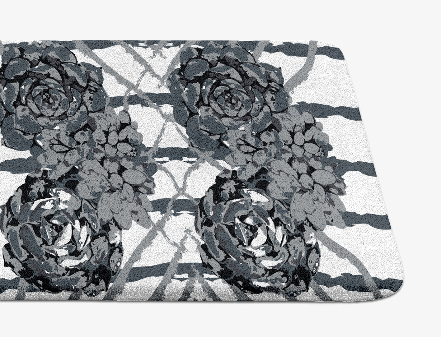 Intaglio Grey Monochrome Runner Hand Tufted Pure Wool Custom Rug by Rug Artisan