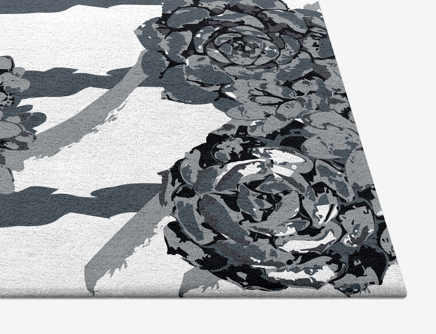 Intaglio Grey Monochrome Square Hand Tufted Pure Wool Custom Rug by Rug Artisan