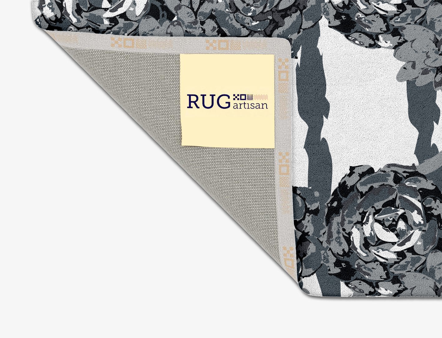 Intaglio Grey Monochrome Square Hand Tufted Pure Wool Custom Rug by Rug Artisan