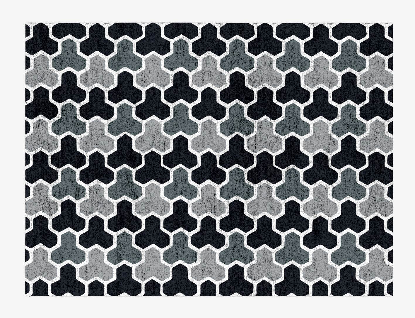 Interlocks Monochrome Rectangle Hand Tufted Bamboo Silk Custom Rug by Rug Artisan