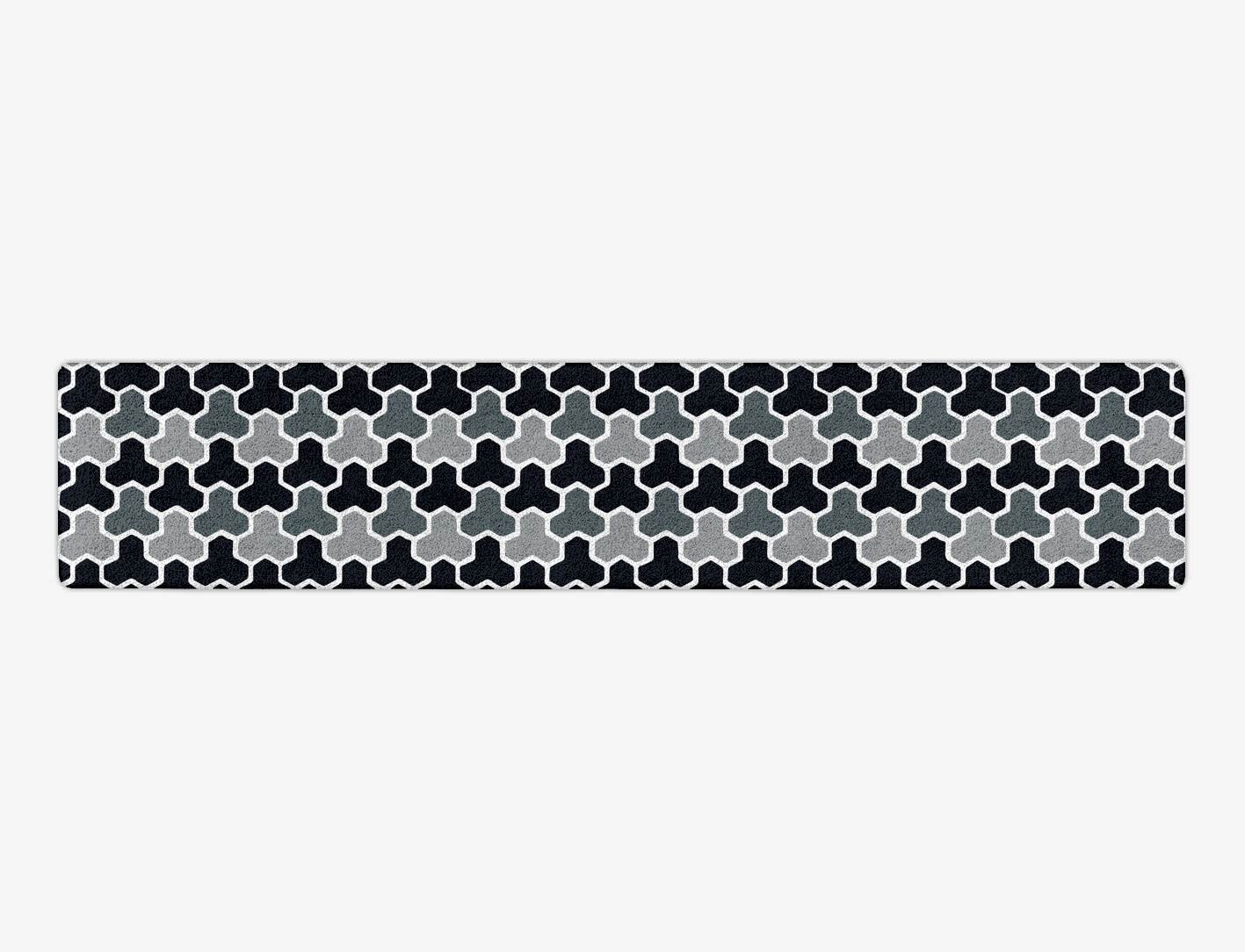 Interlocks Monochrome Runner Hand Tufted Pure Wool Custom Rug by Rug Artisan