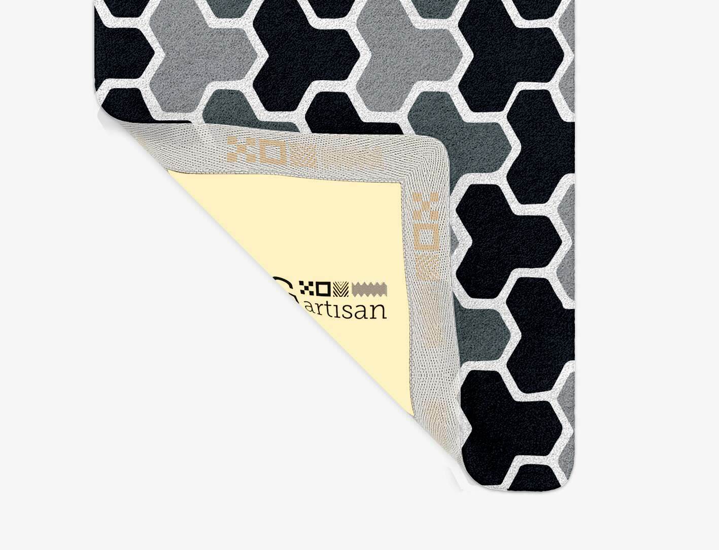 Interlocks Monochrome Runner Hand Tufted Pure Wool Custom Rug by Rug Artisan