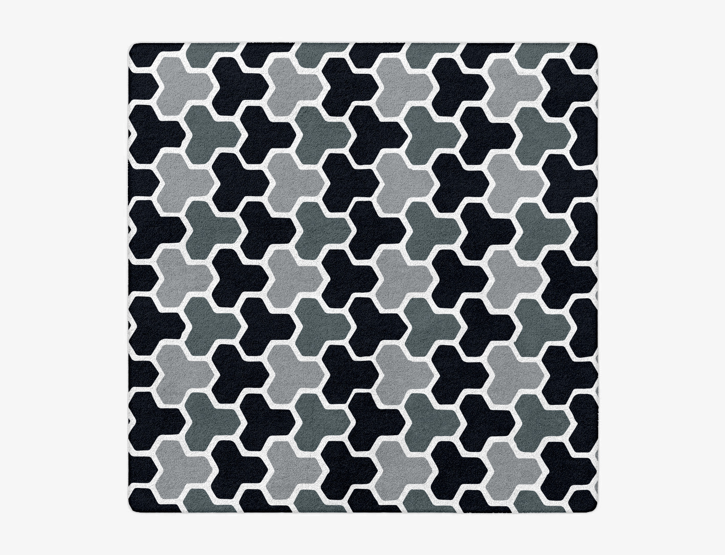 Interlocks Monochrome Square Hand Tufted Pure Wool Custom Rug by Rug Artisan