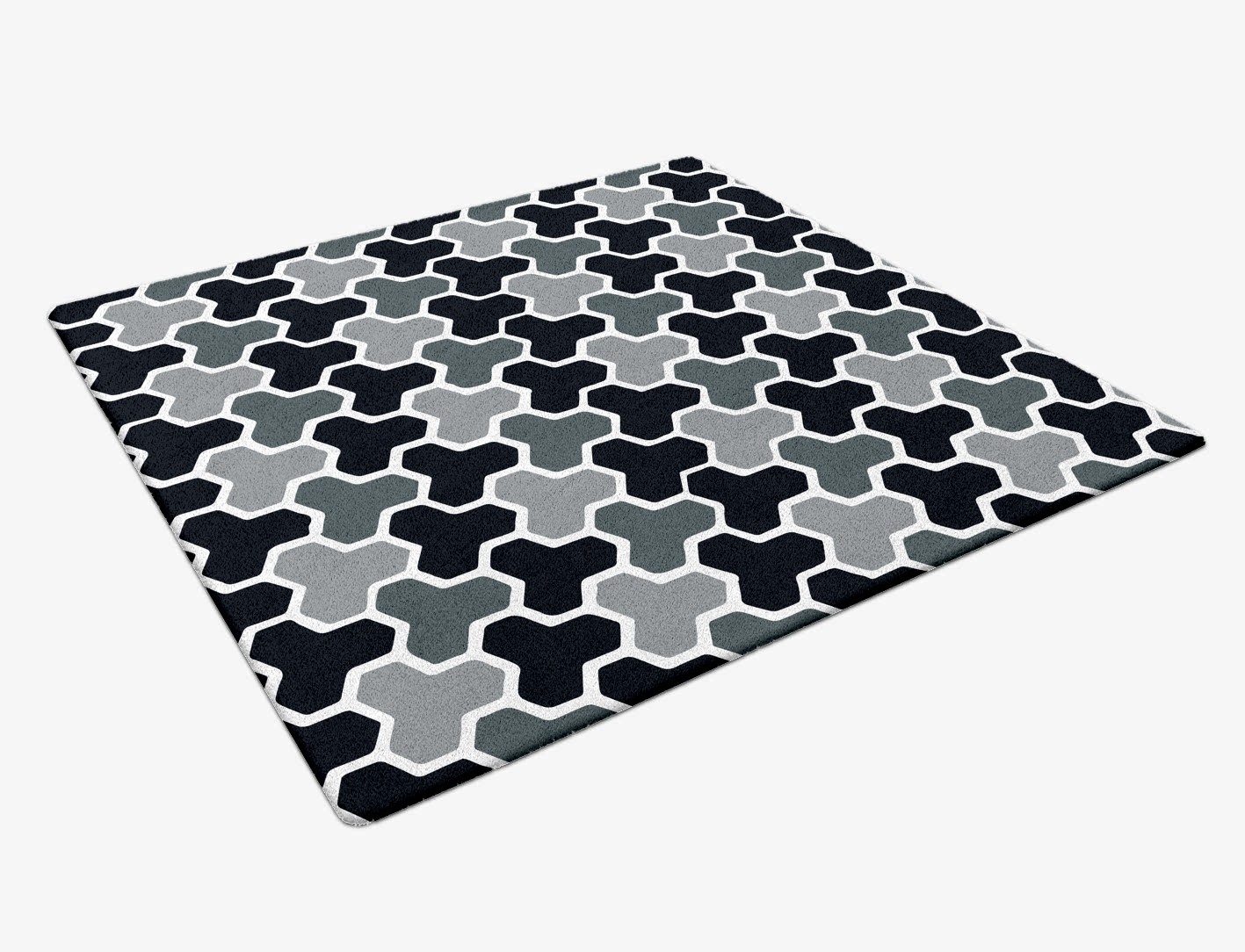 Interlocks Monochrome Square Hand Tufted Pure Wool Custom Rug by Rug Artisan