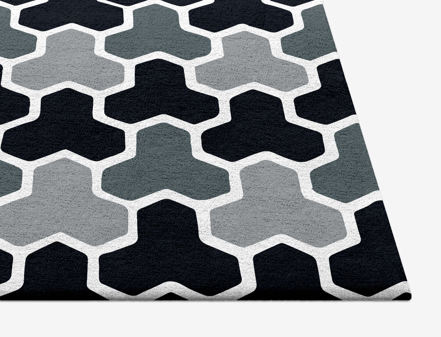 Interlocks Monochrome Square Hand Tufted Pure Wool Custom Rug by Rug Artisan