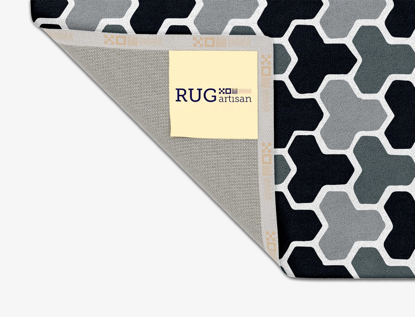 Interlocks Monochrome Square Hand Tufted Pure Wool Custom Rug by Rug Artisan