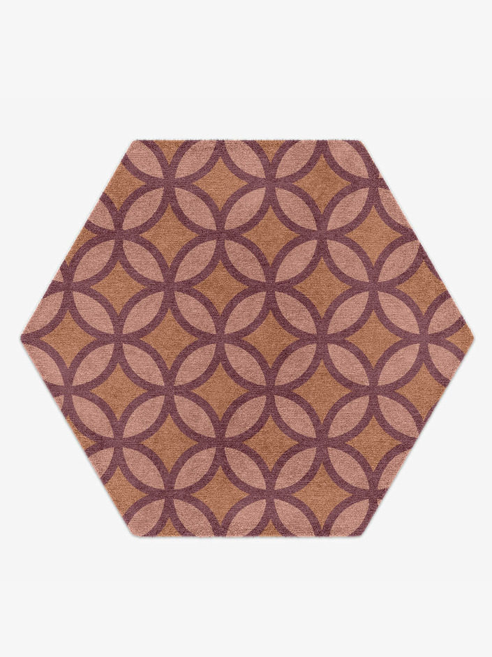 Intersections Modern Geometrics Hexagon Hand Knotted Tibetan Wool Custom Rug by Rug Artisan