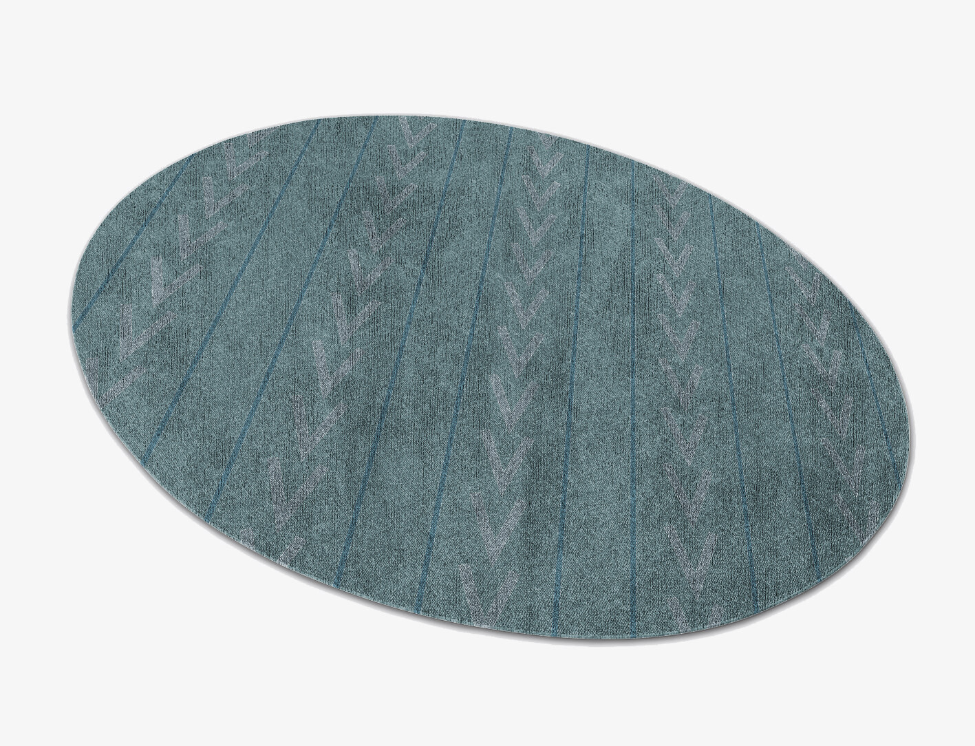 Inverse Minimalist Oval Flatweave Bamboo Silk Custom Rug by Rug Artisan