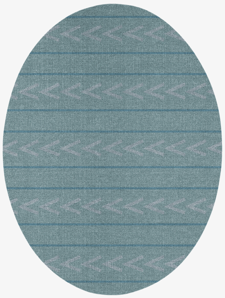 Inverse Minimalist Oval Flatweave New Zealand Wool Custom Rug by Rug Artisan