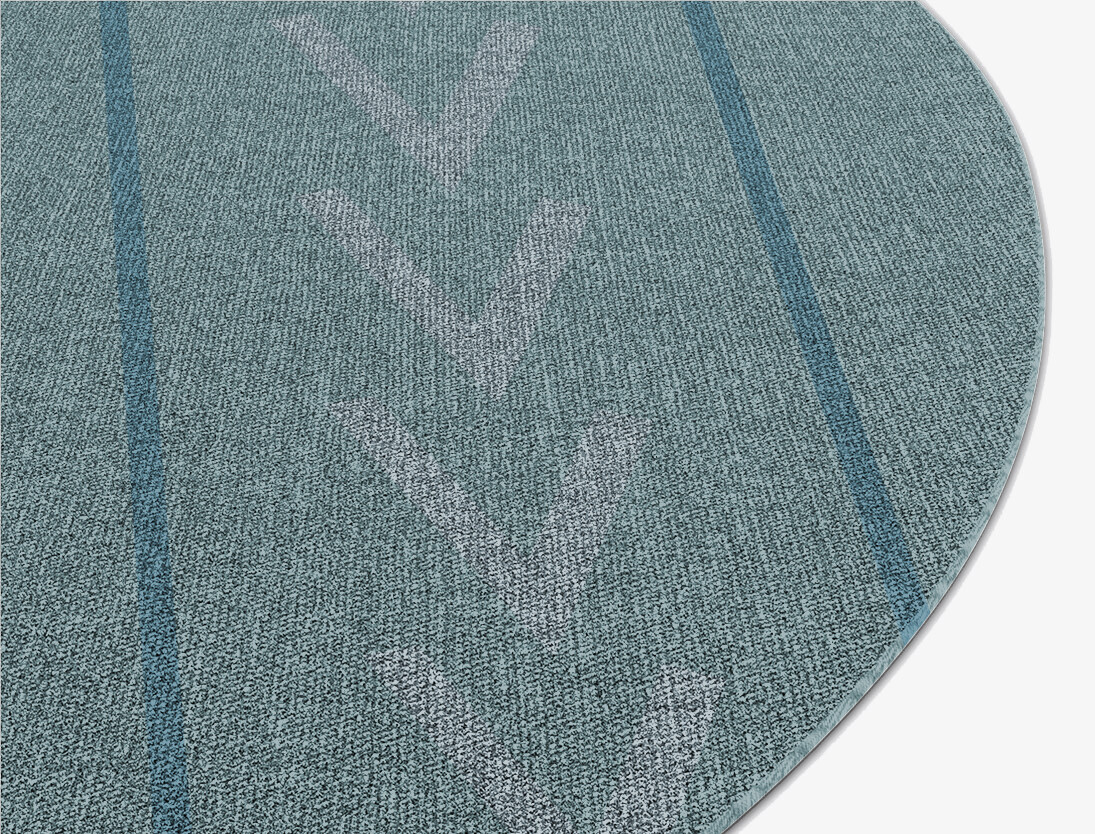 Inverse Minimalist Round Flatweave New Zealand Wool Custom Rug by Rug Artisan