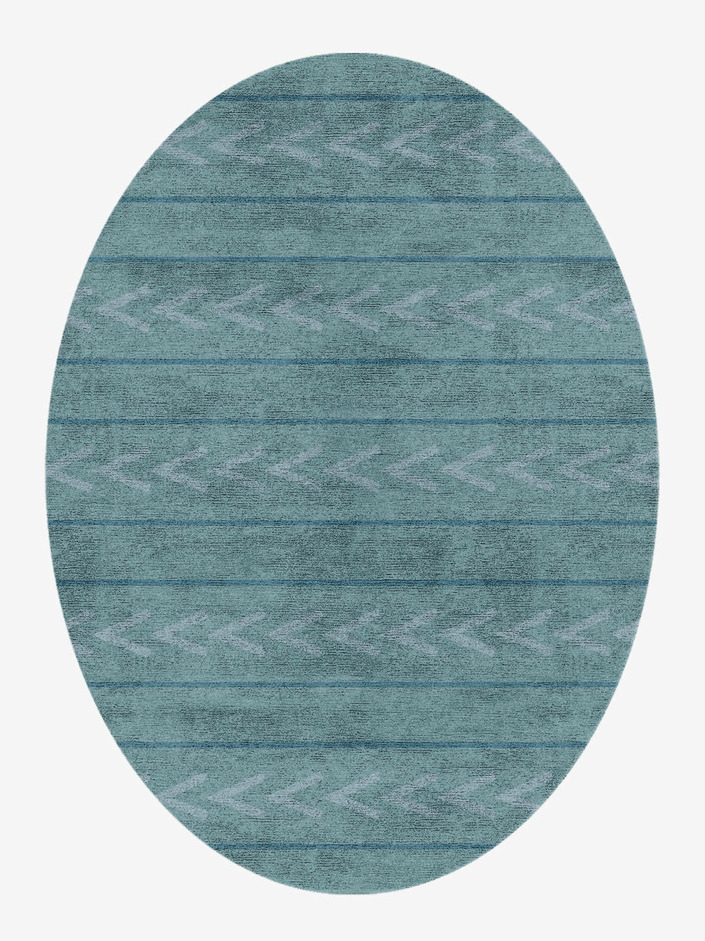 Inverse Minimalist Oval Hand Knotted Bamboo Silk Custom Rug by Rug Artisan