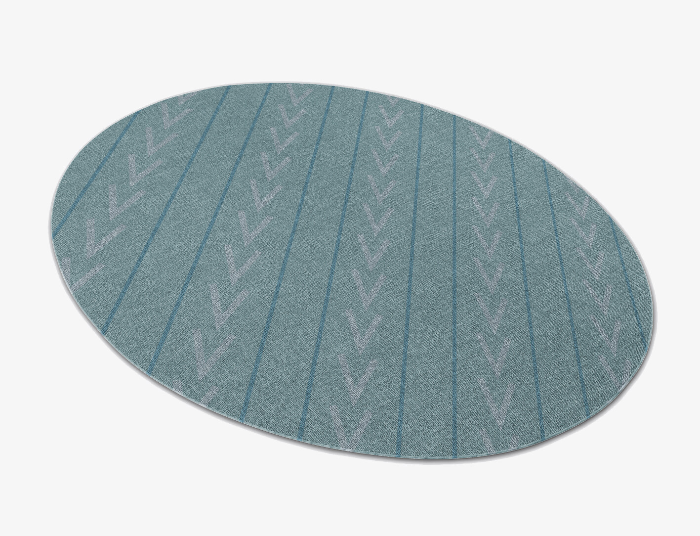 Inverse Minimalist Oval Outdoor Recycled Yarn Custom Rug by Rug Artisan