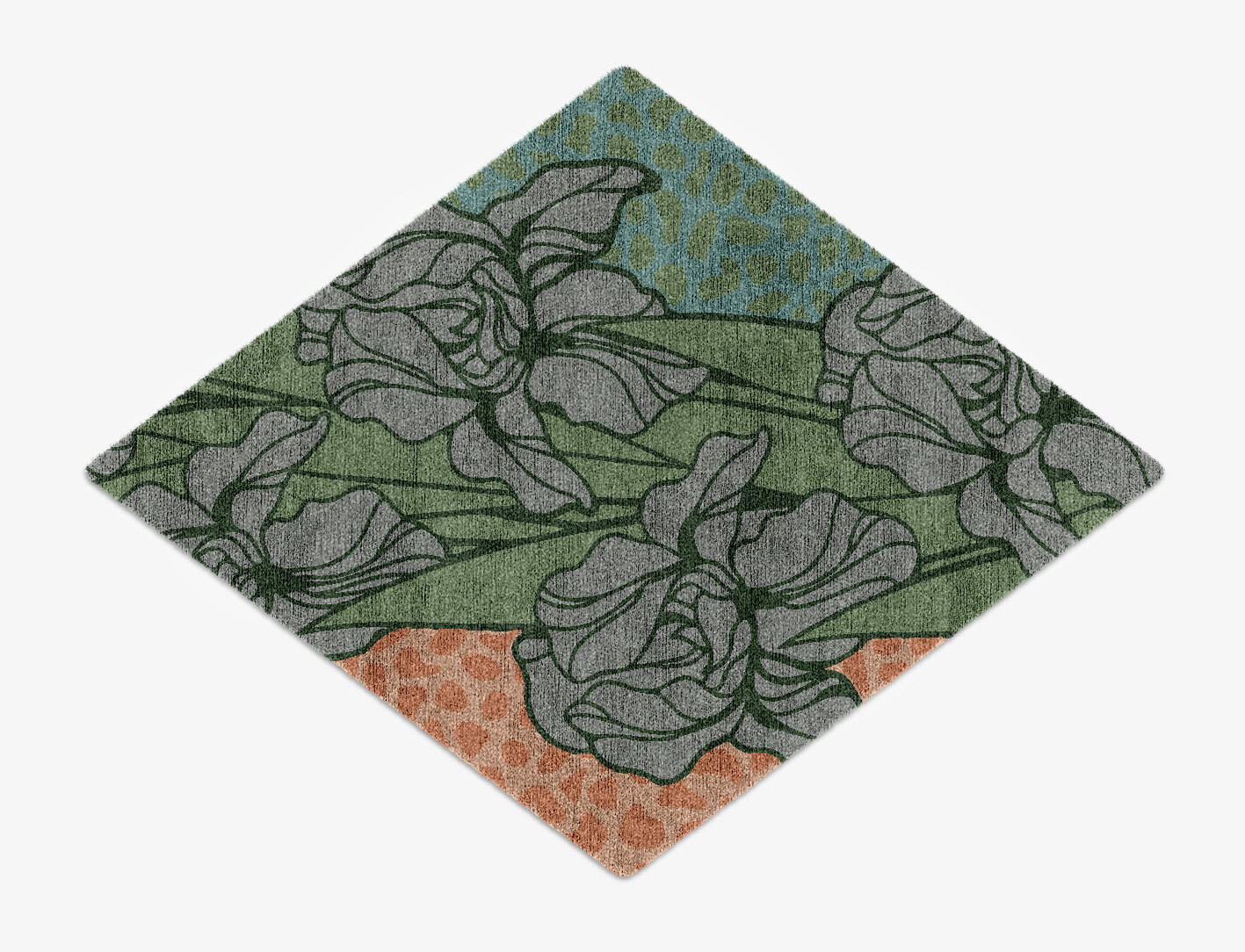 Iris Field of Flowers Diamond Hand Knotted Bamboo Silk Custom Rug by Rug Artisan