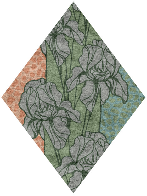 Iris Field of Flowers Diamond Hand Knotted Bamboo Silk Custom Rug by Rug Artisan
