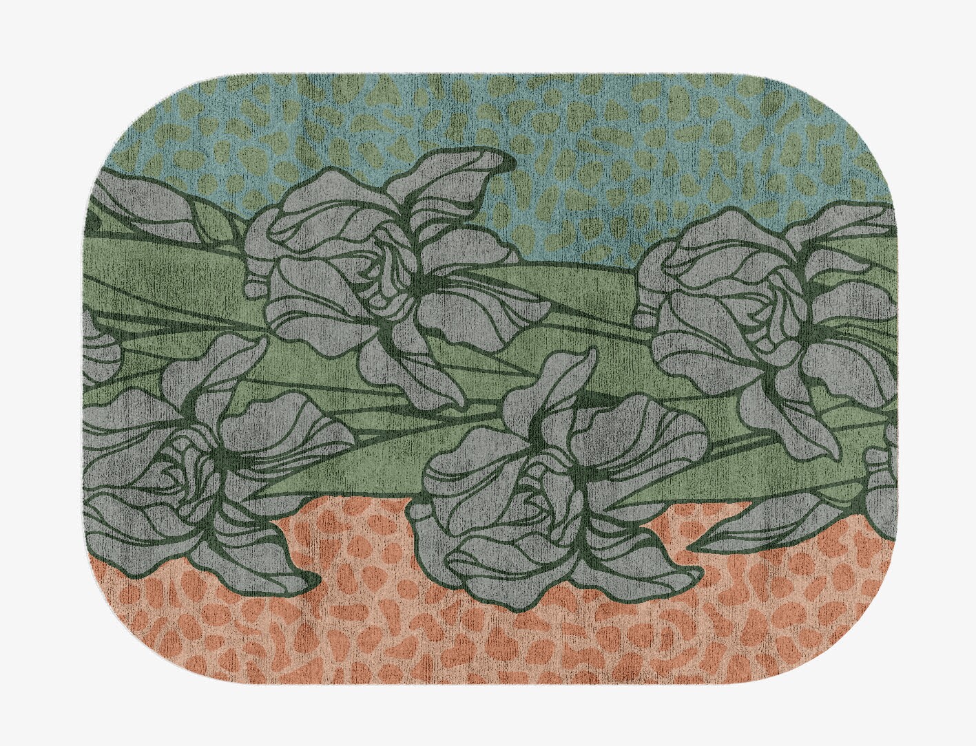 Iris Field of Flowers Oblong Hand Knotted Bamboo Silk Custom Rug by Rug Artisan