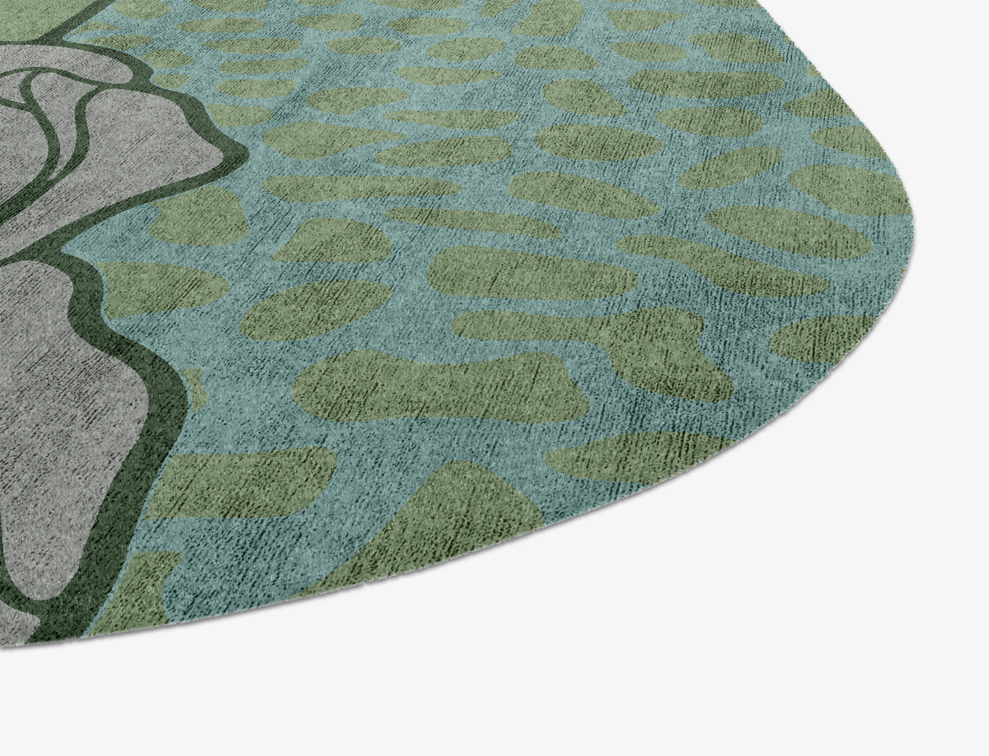 Iris Field of Flowers Oblong Hand Knotted Bamboo Silk Custom Rug by Rug Artisan