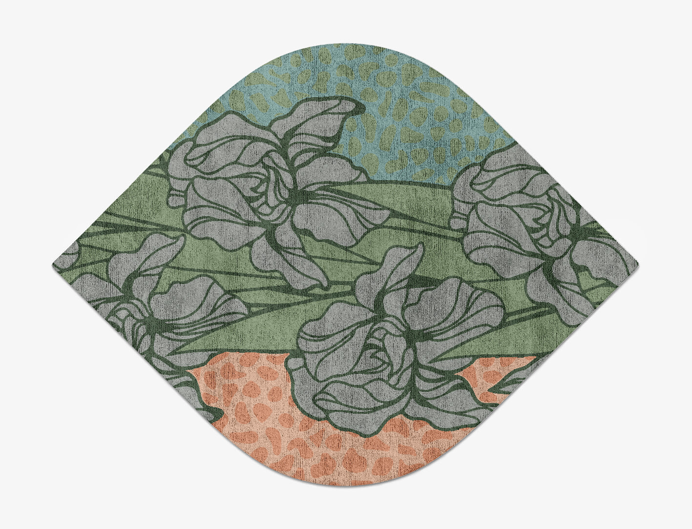 Iris Field of Flowers Ogee Hand Tufted Bamboo Silk Custom Rug by Rug Artisan