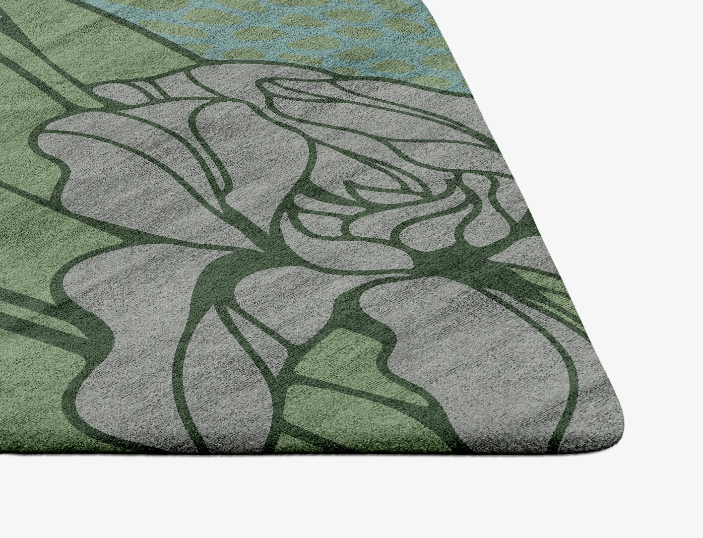 Iris Field of Flowers Ogee Hand Tufted Bamboo Silk Custom Rug by Rug Artisan