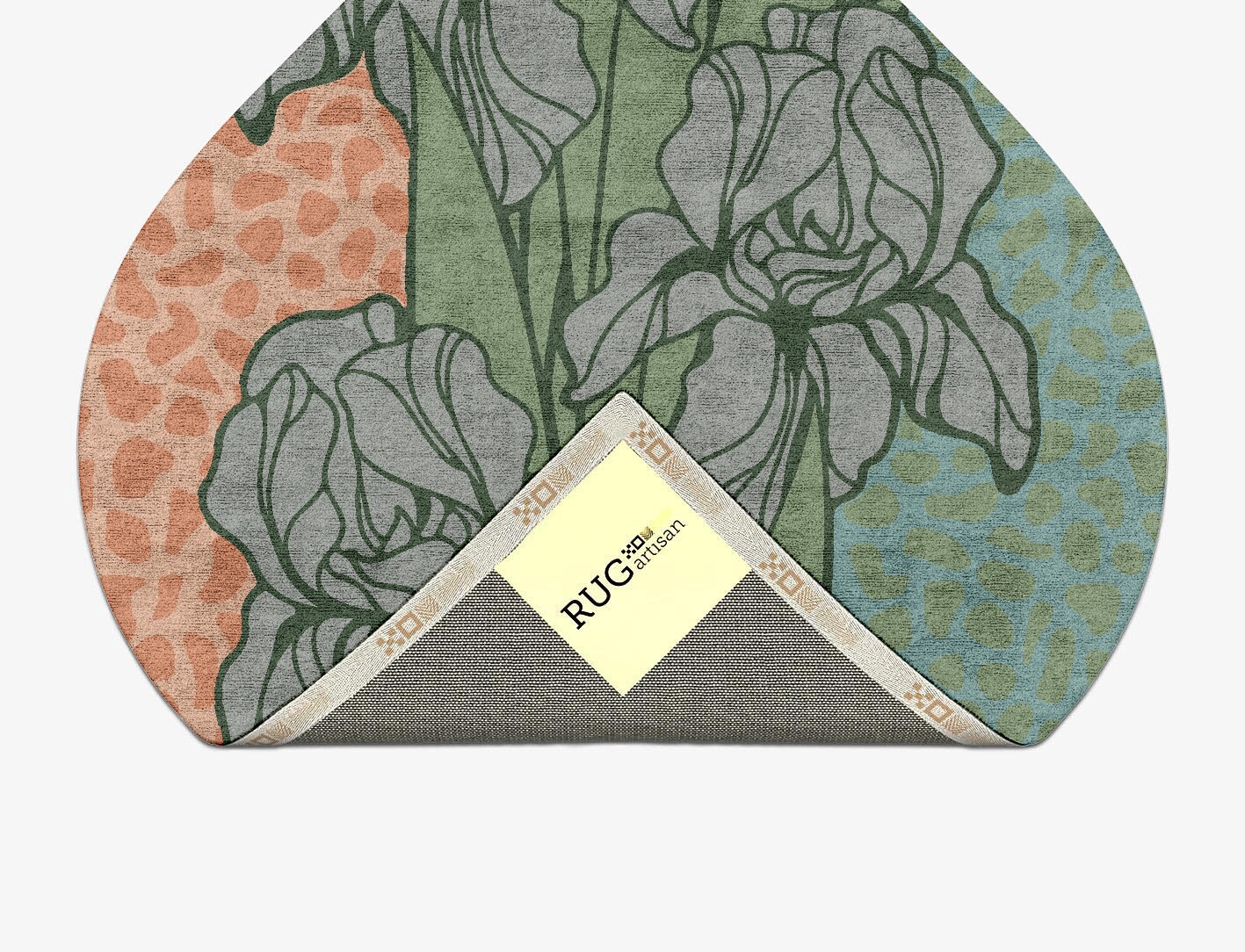 Iris Field of Flowers Ogee Hand Tufted Bamboo Silk Custom Rug by Rug Artisan