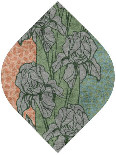 Iris Field of Flowers Ogee Hand Tufted Bamboo Silk Custom Rug by Rug Artisan