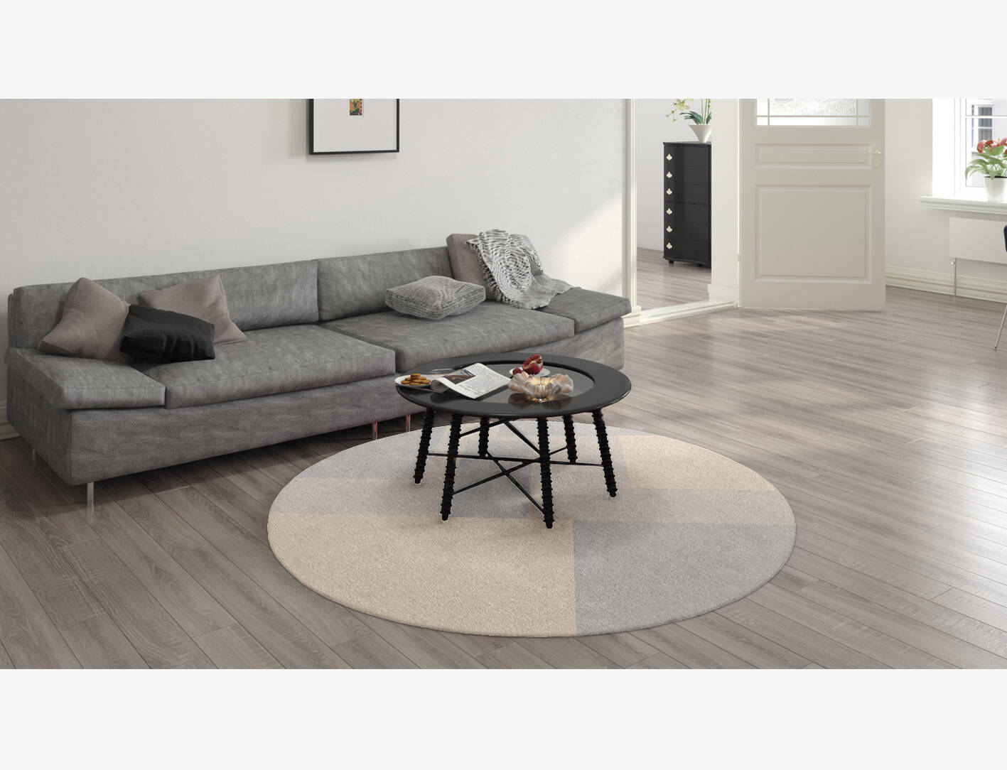 Irusu  Round Hand Knotted Tibetan Wool Custom Rug by Rug Artisan
