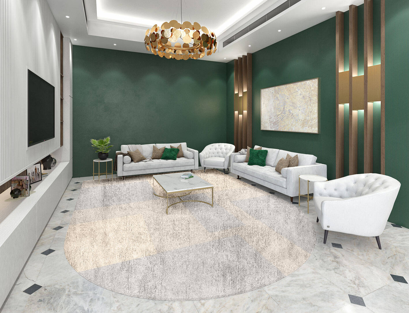 Irusu  Arch Hand Tufted Bamboo Silk Custom Rug by Rug Artisan