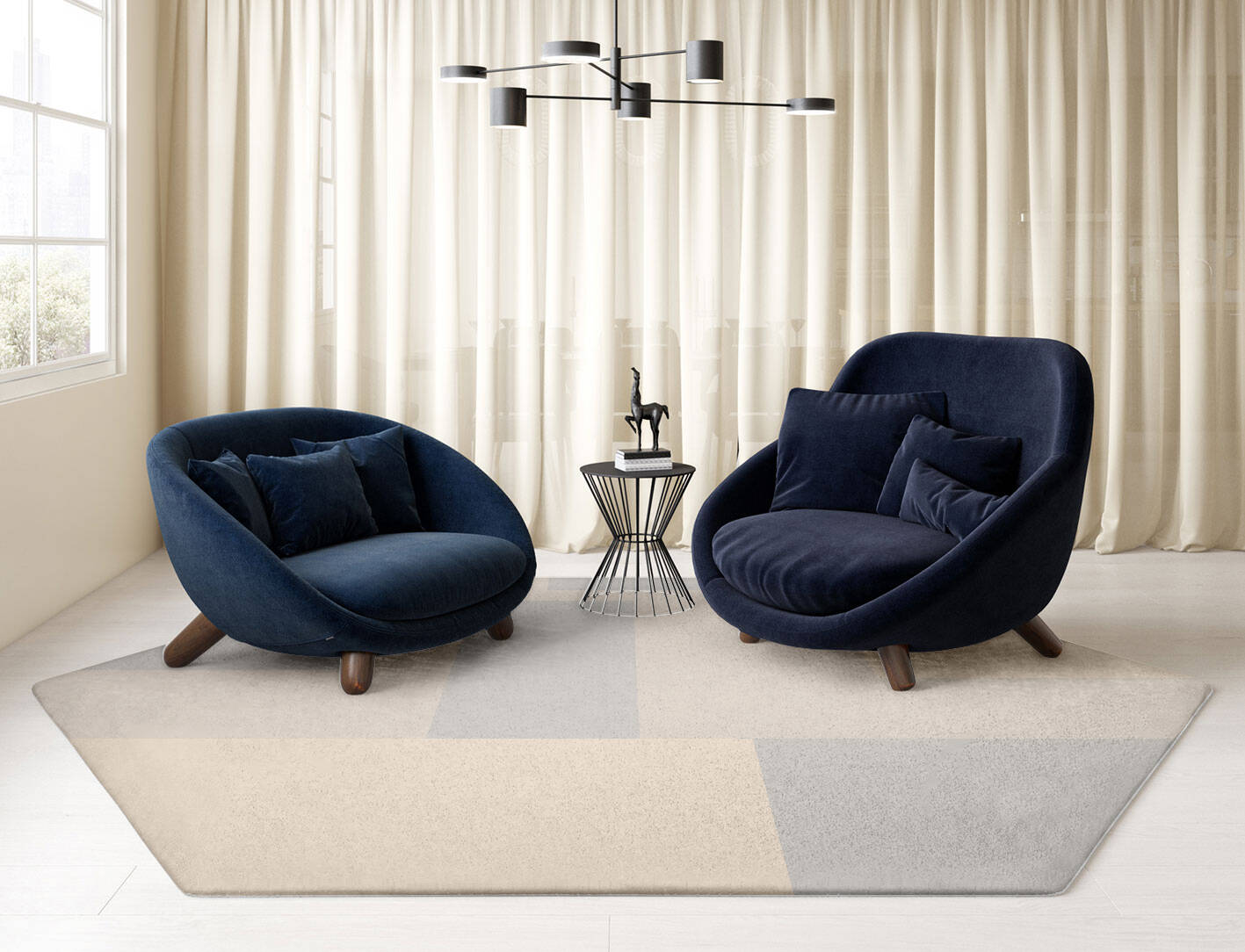 Irusu  Hexagon Hand Tufted Pure Wool Custom Rug by Rug Artisan