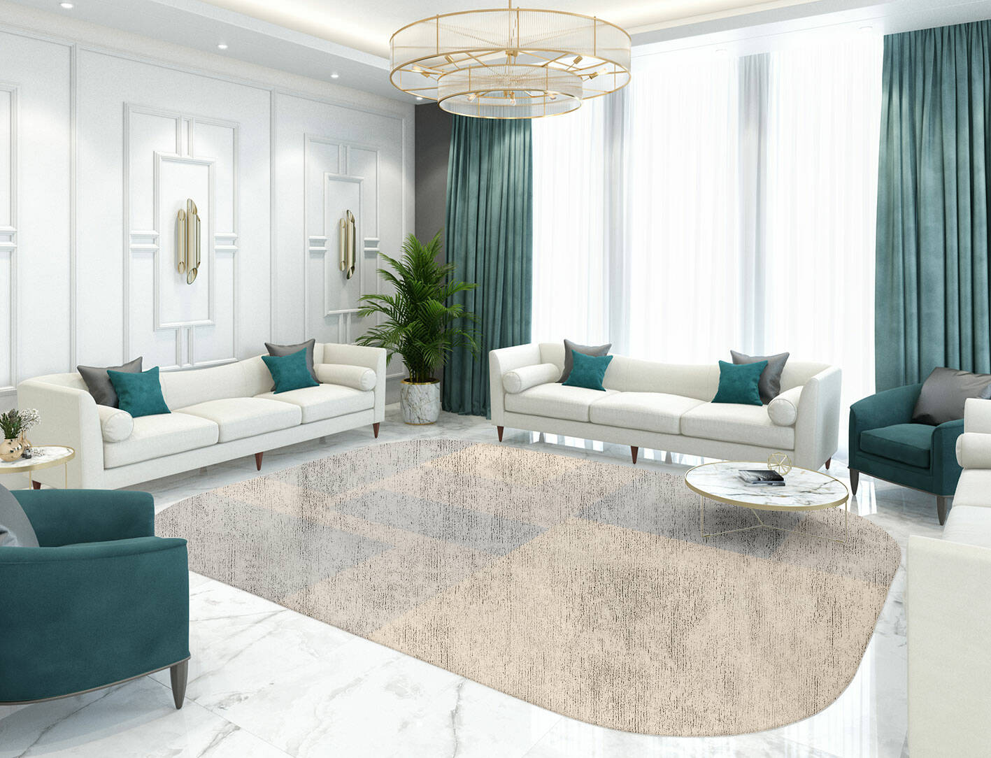 Irusu  Oblong Hand Tufted Bamboo Silk Custom Rug by Rug Artisan