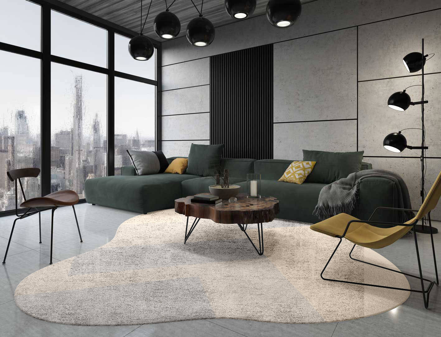 Irusu  Splash Hand Tufted Bamboo Silk Custom Rug by Rug Artisan