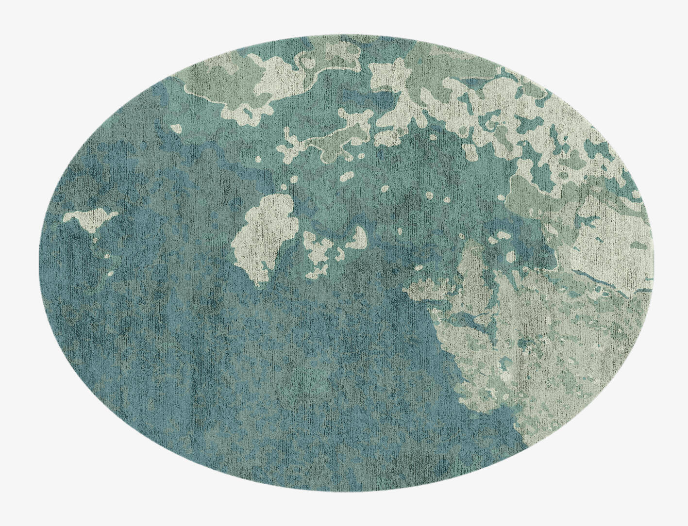 Islands Brush Strokes Oval Hand Knotted Bamboo Silk Custom Rug by Rug Artisan