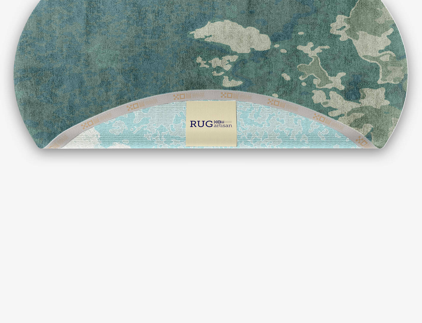 Islands Brush Strokes Oval Hand Knotted Bamboo Silk Custom Rug by Rug Artisan