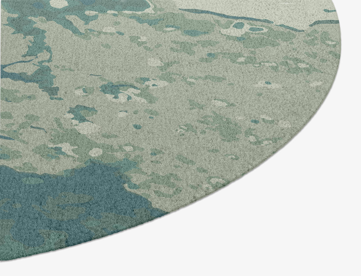 Islands Brush Strokes Oval Hand Knotted Tibetan Wool Custom Rug by Rug Artisan
