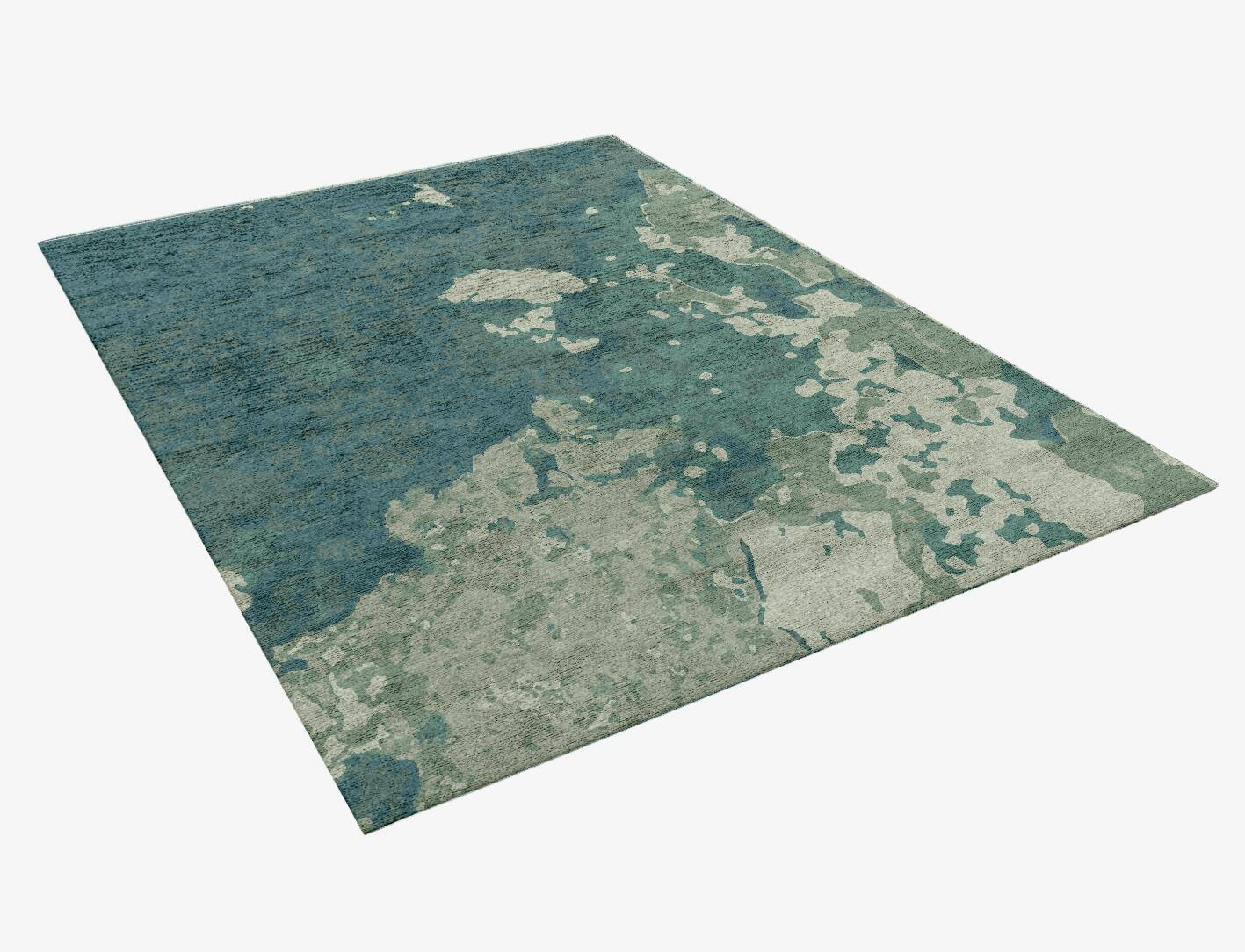 Islands Brush Strokes Rectangle Hand Knotted Bamboo Silk Custom Rug by Rug Artisan