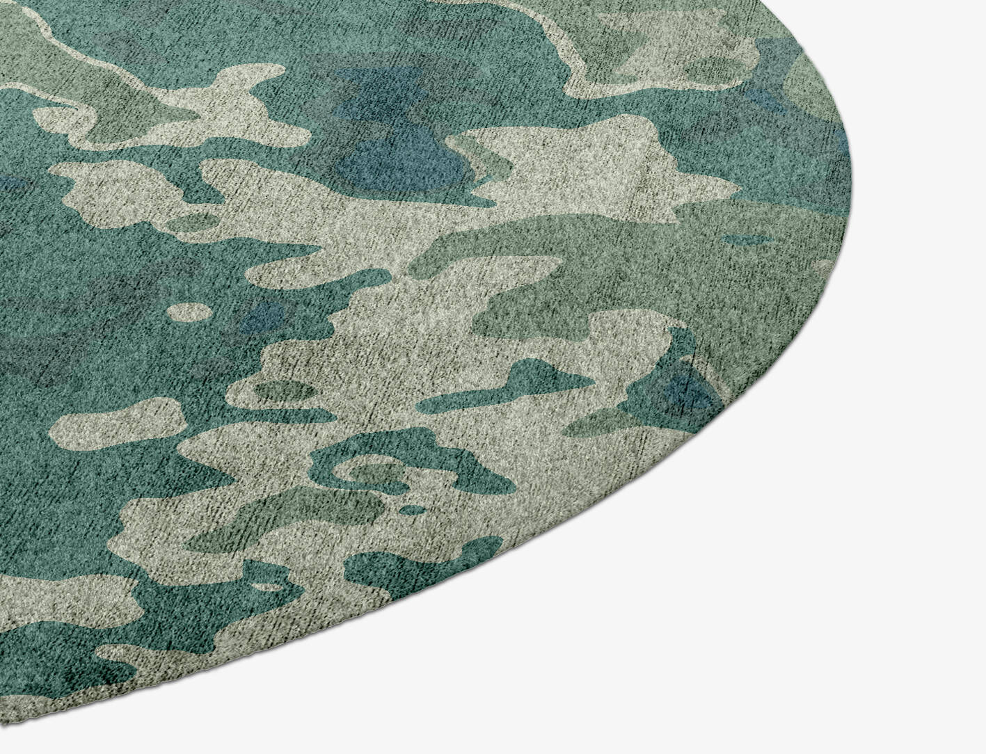 Islands Brush Strokes Round Hand Knotted Bamboo Silk Custom Rug by Rug Artisan
