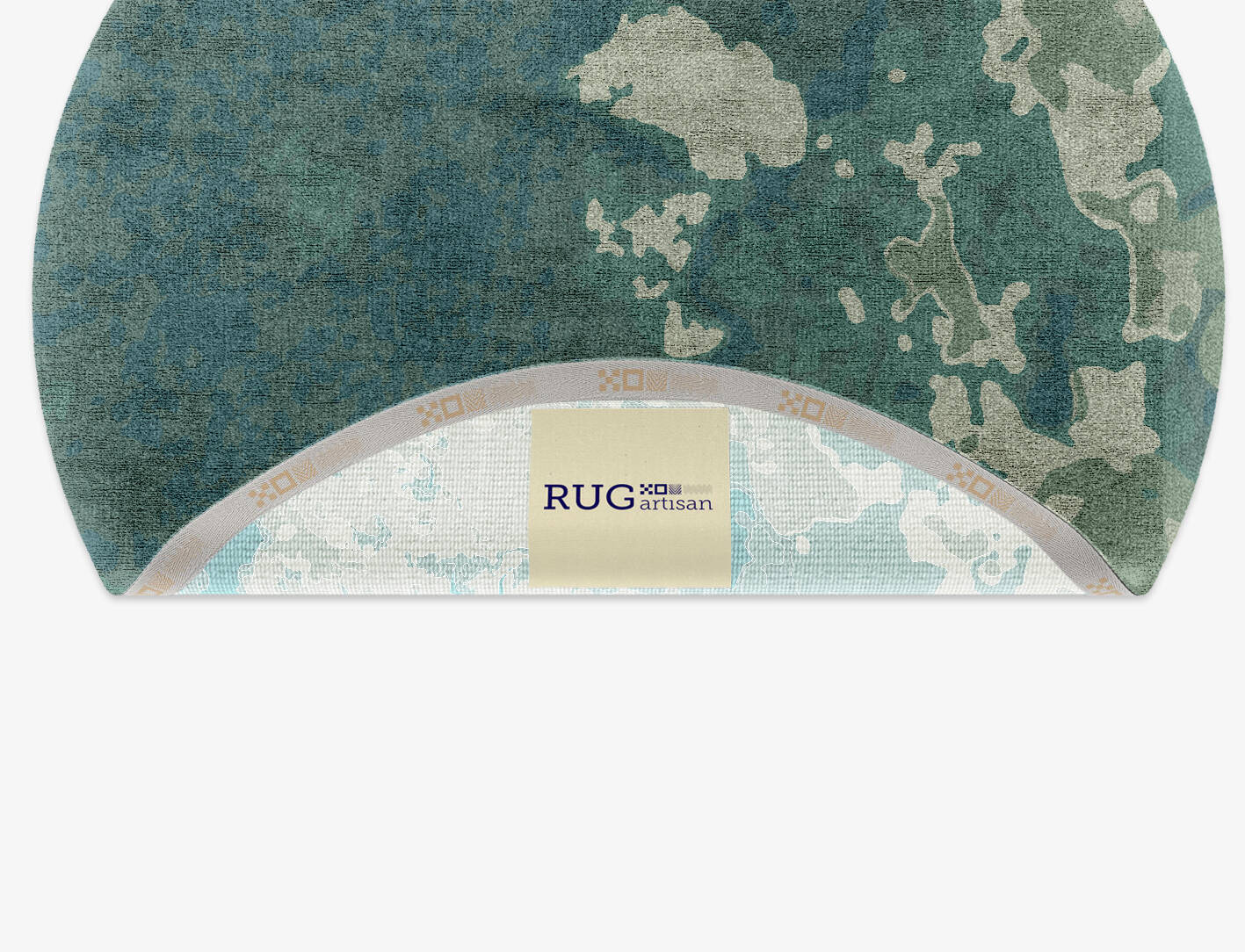 Islands Brush Strokes Round Hand Knotted Bamboo Silk Custom Rug by Rug Artisan