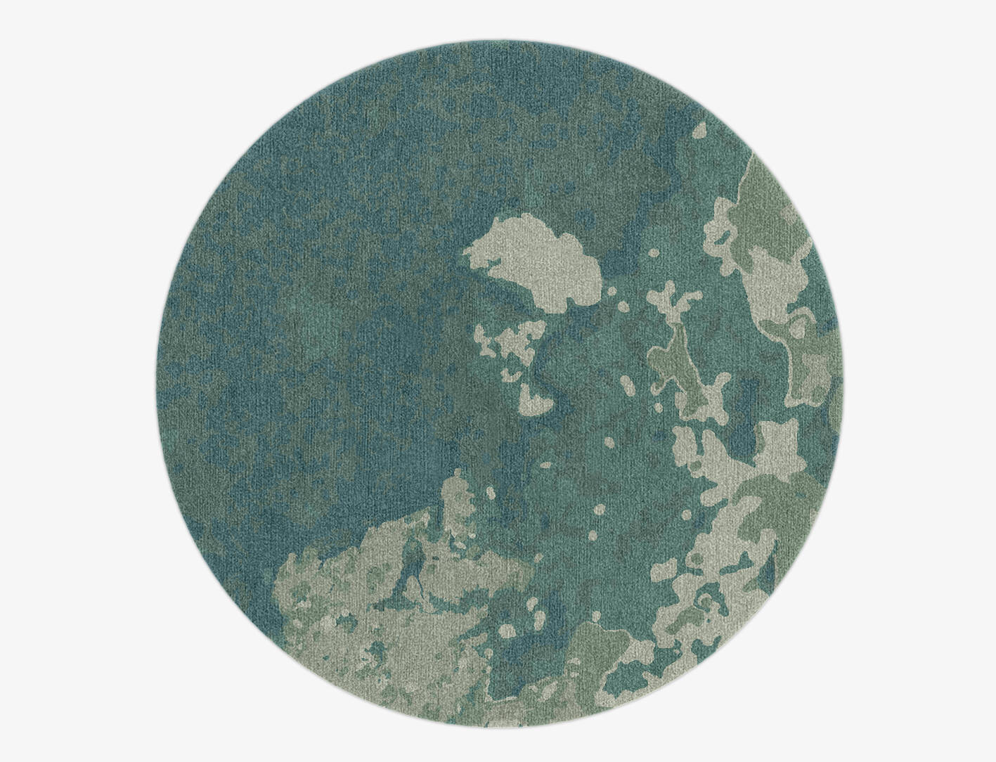 Islands Brush Strokes Round Hand Knotted Tibetan Wool Custom Rug by Rug Artisan