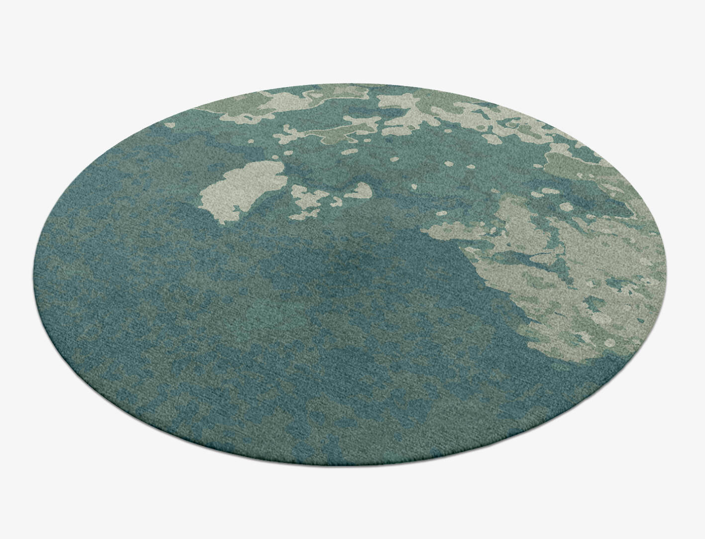 Islands Brush Strokes Round Hand Knotted Tibetan Wool Custom Rug by Rug Artisan