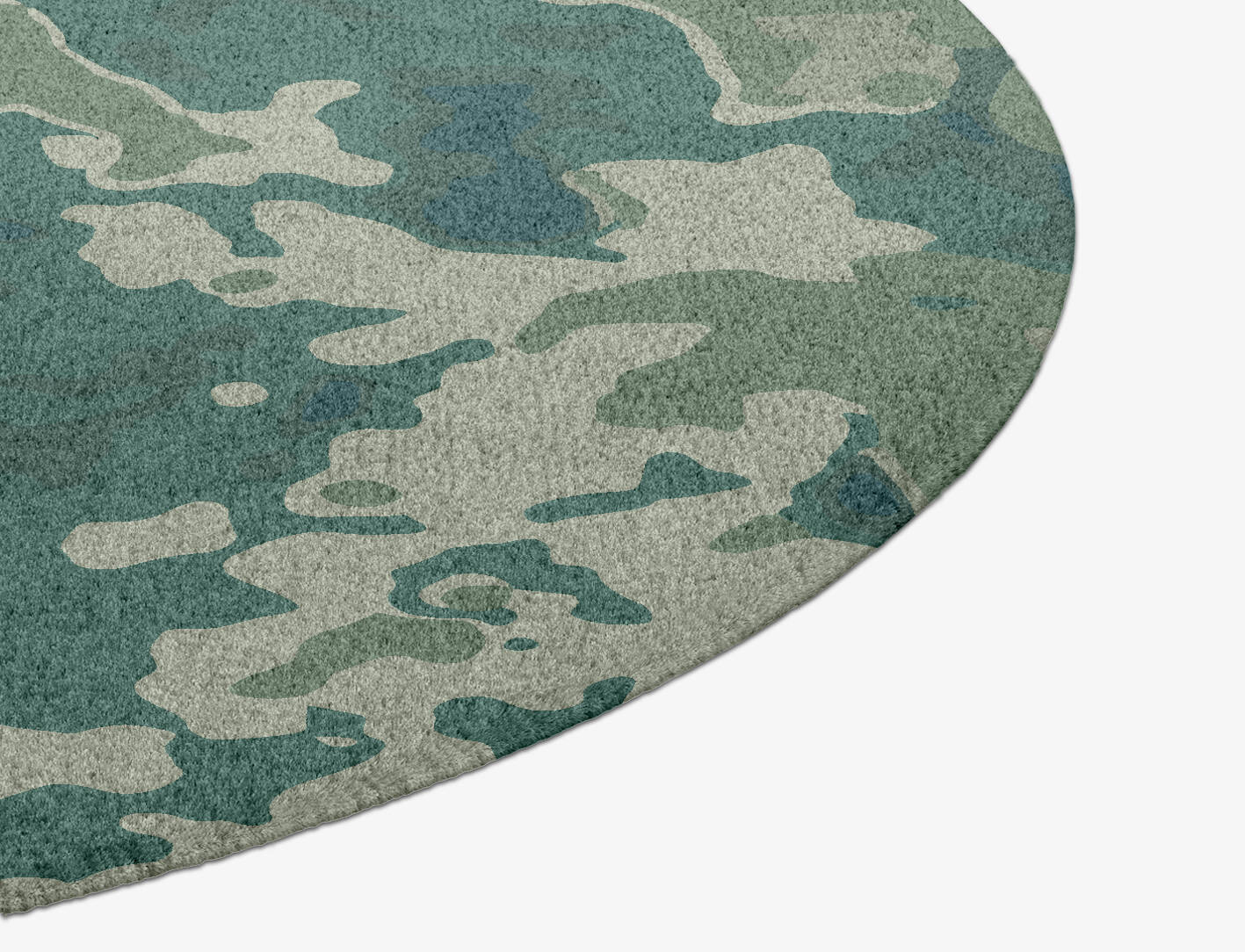 Islands Brush Strokes Round Hand Knotted Tibetan Wool Custom Rug by Rug Artisan
